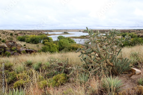 Beautiful View of Lake Carl Etling from the Scenic Overlook in Black Mesa State Park in the Panhandle of Oklahoma
