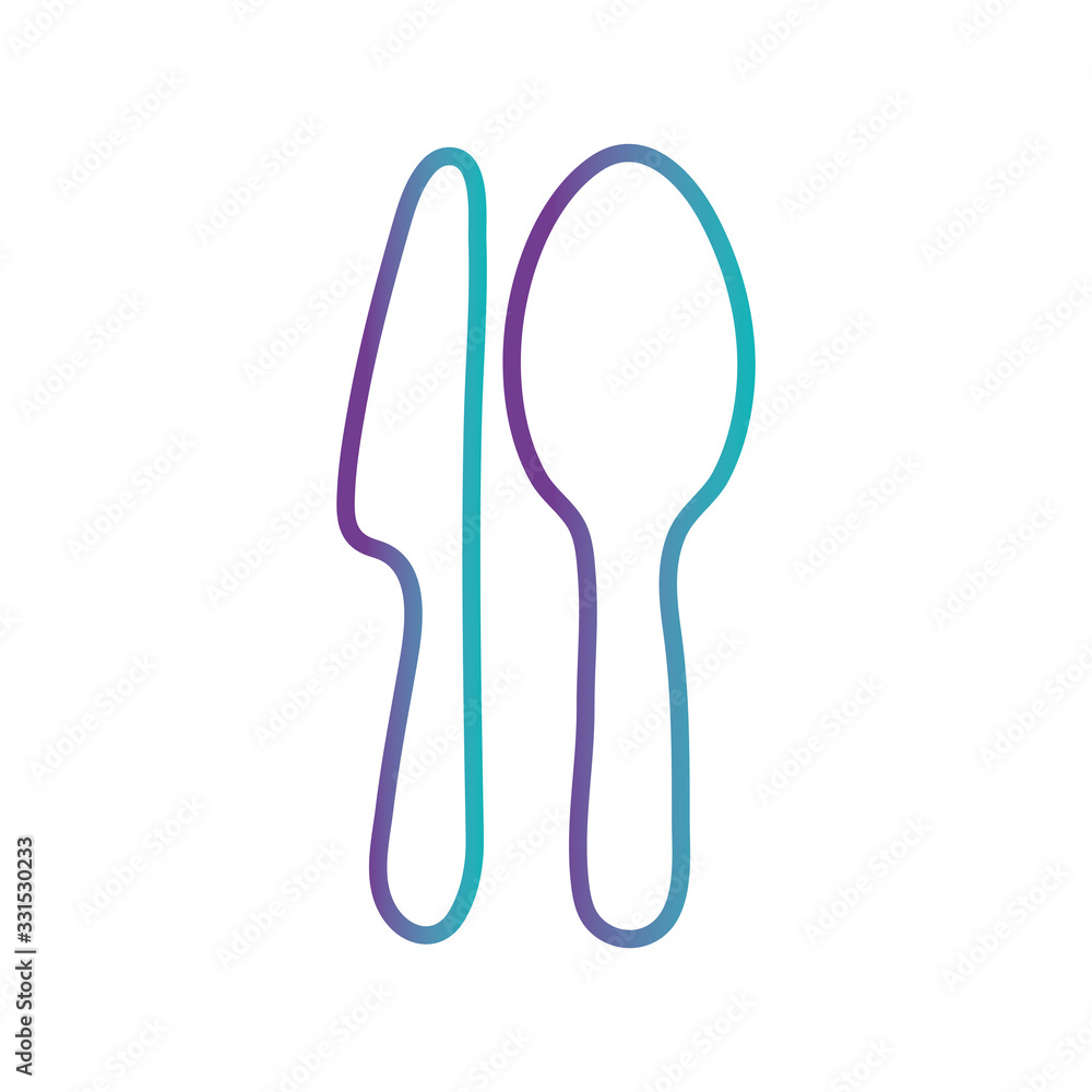 Knife and spoon gradient style icon vector design Knife and spoon gradient style icon vector design