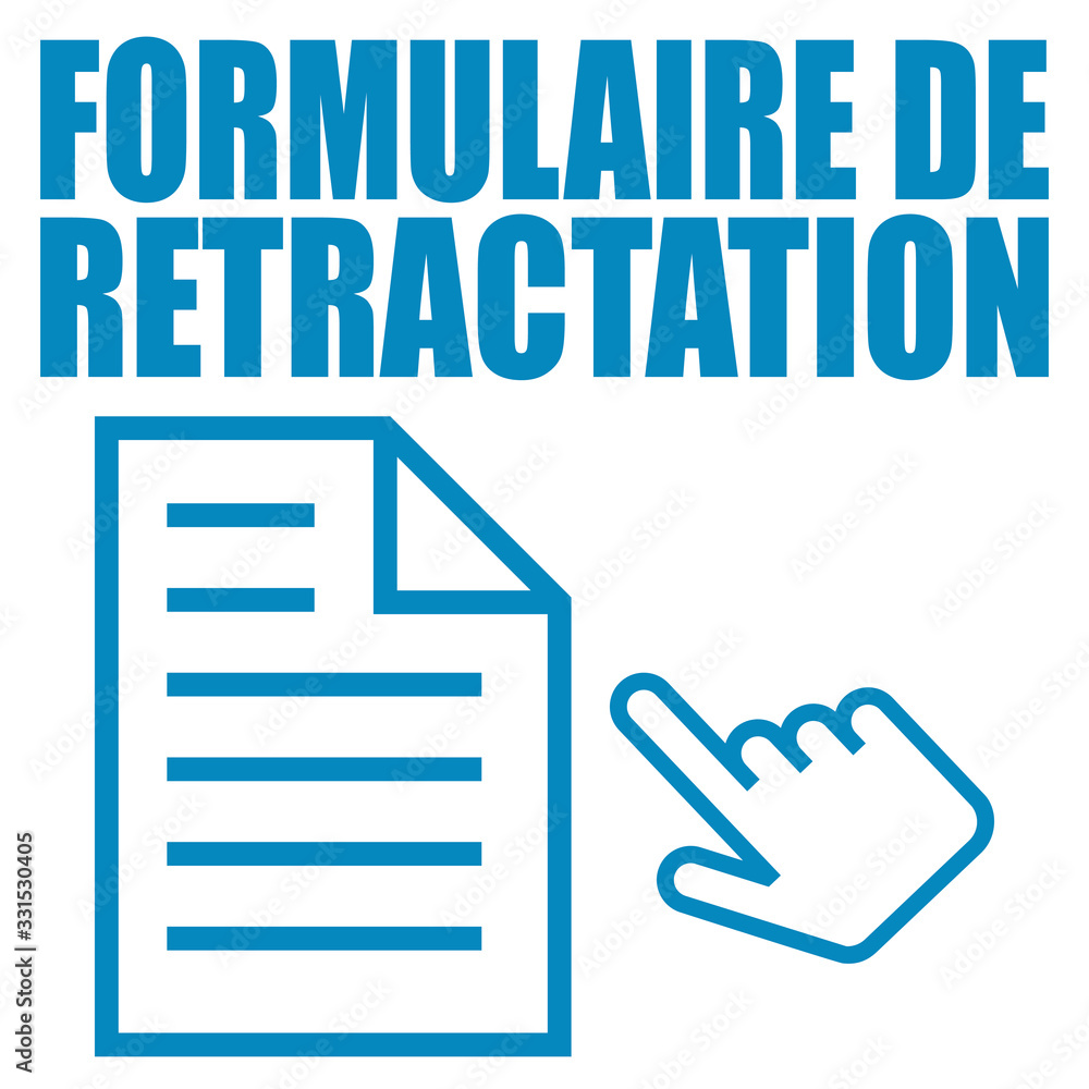 Logo formulaire de rétractation. Logo formulaire de rétractation.