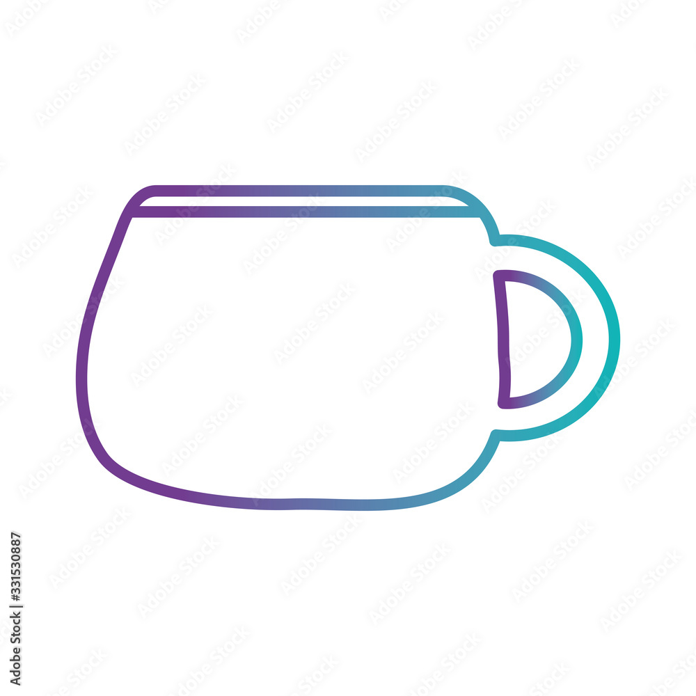 Isolated tea or coffee mug gradient style icon vector design Isolated tea or coffee mug gradient style icon vector design