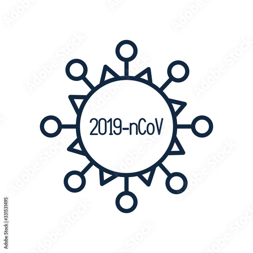 covid 19 concept of virus icon, line style