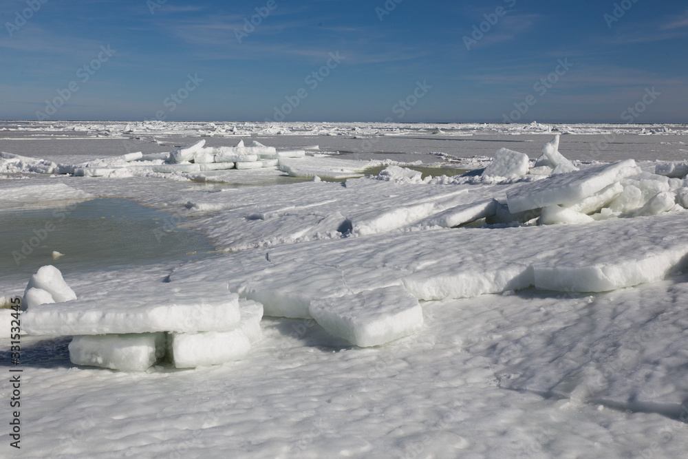 ice mountains frozen sea