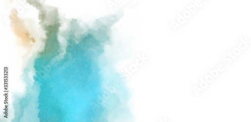 Abstract colorful watercolor on white background. Digital art painting.