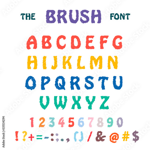 Alphabet Crative, Drawing Font. Artistic Brush Style