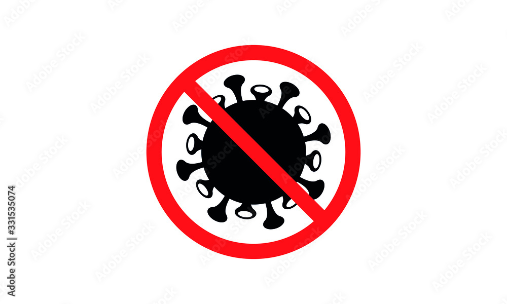 Covid-19, 2019-nCoV. Coronavirus covid 19, 2019 nCoV warning. Novel virus is crossed out with red STOP sign. Stop corona-virus pandemic medical concept with dangerous cells. Vector Covid-19, 2019-nCoV. Coronavirus covid 19, 2019 nCoV warning. Novel virus is crossed out with red STOP sign. Stop corona-virus pandemic medical concept with dangerous cells. Vector