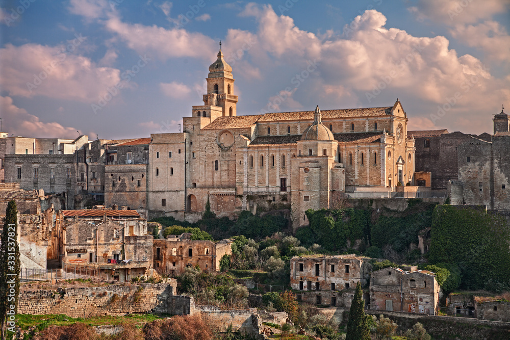 Gravina in Puglia, Bari, Italy: landscape of the old town with the ancient Santa Maria Assunta cathedral