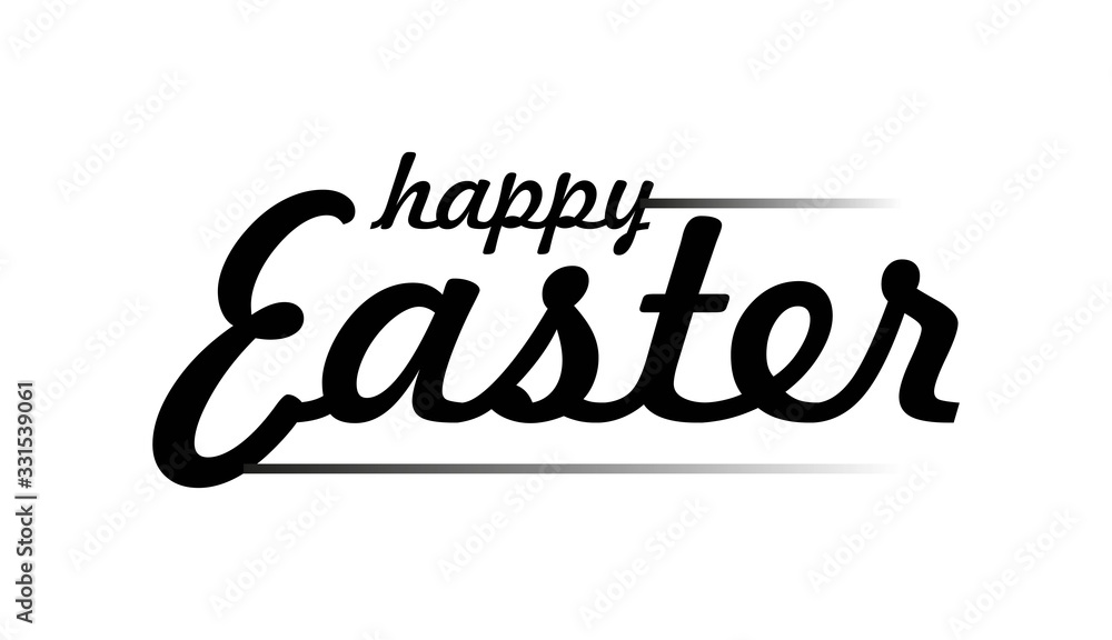 Happy Easter Hand lettering Greeting Card. Typographical Vector Background. Handmade calligraphy. Easy paste to any background Happy Easter Hand lettering Greeting Card. Typographical Vector Background. Handmade calligraphy. Easy paste to any background