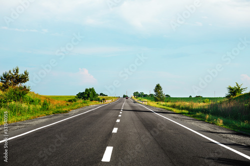 speed highway. asphalt-paved road