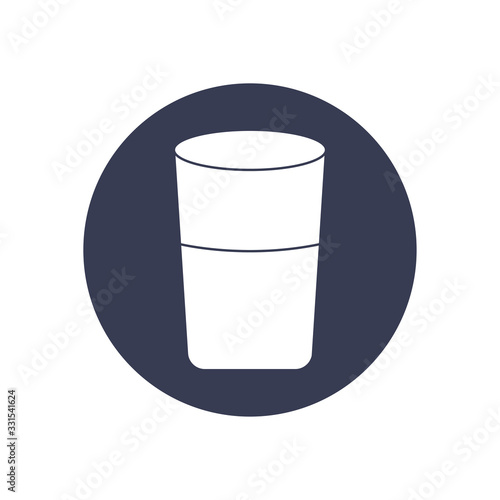 water glass icon, block style