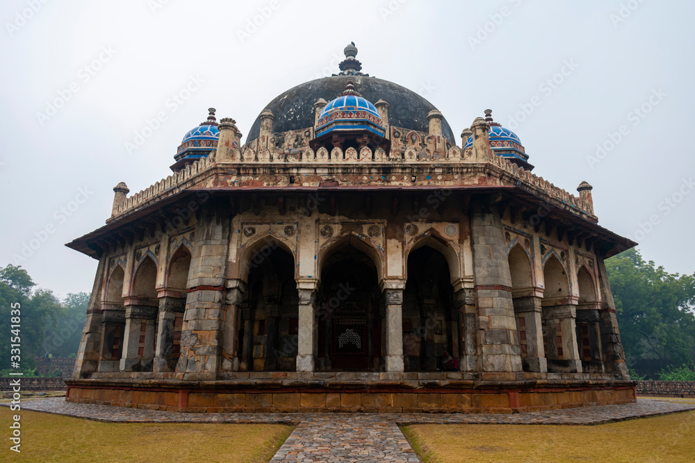India, Delhi, New Delhi - 8 January 2020 - A view of Isa Khan Niyazi's Tomb
