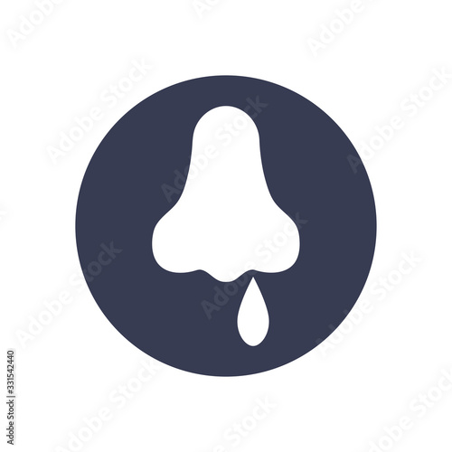 covid 19 concept of runny nose icon, block style