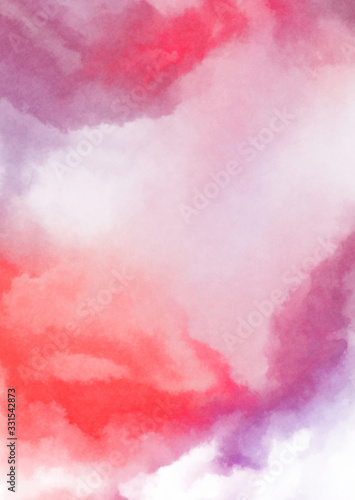 Abstract colorful watercolor on white background. Digital art painting.