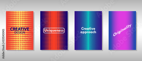 Wallpaper Mural Colorful set of unique halftone covers for your projects Torontodigital.ca