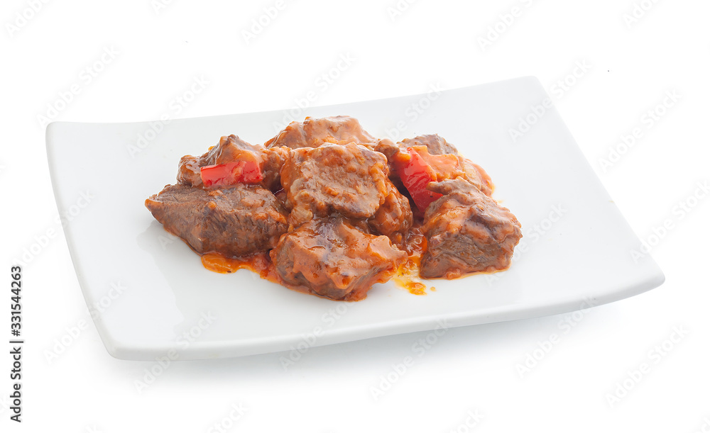 Prepared beef paprikash