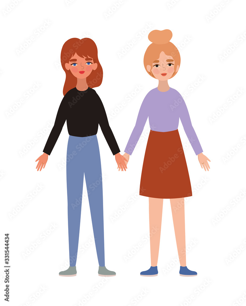Women holding hands vector design Women holding hands vector design