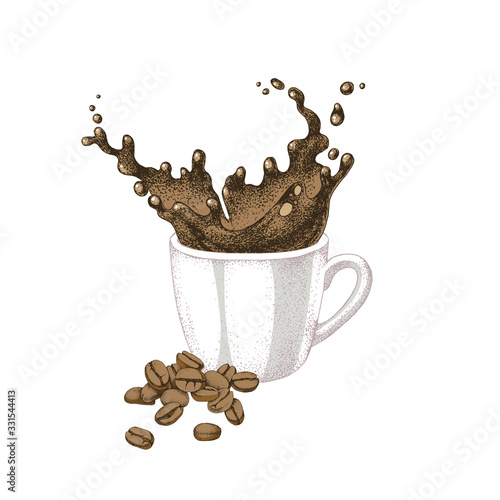 Splash in a cup of coffee