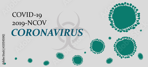 Vector illustration of the coronavirus 2019-nCov.Template with virus graphics and text for banner, poster or other element.	