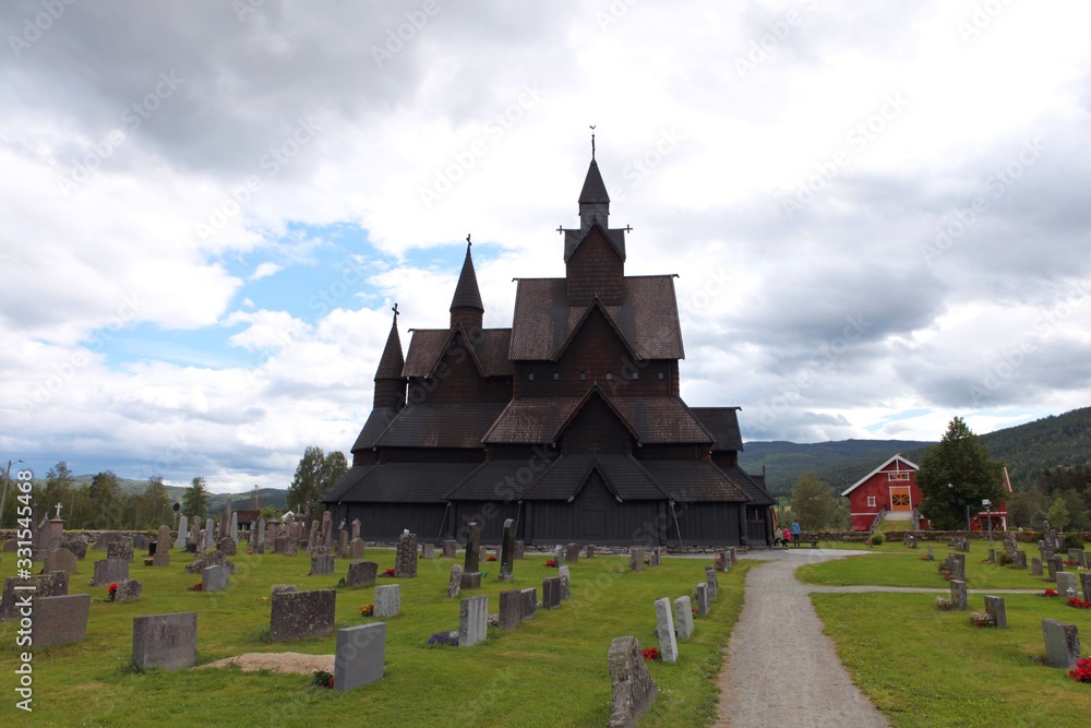 Heddal Stave Church, Norways largest stave church, Notodden municipality, the best preserved of wooden churches. Heddal Stave Church, Norways largest stave church, Notodden municipality, the best preserved of wooden churches.