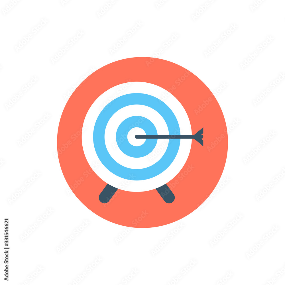 Target Vector Filled Outline Icon Illustration