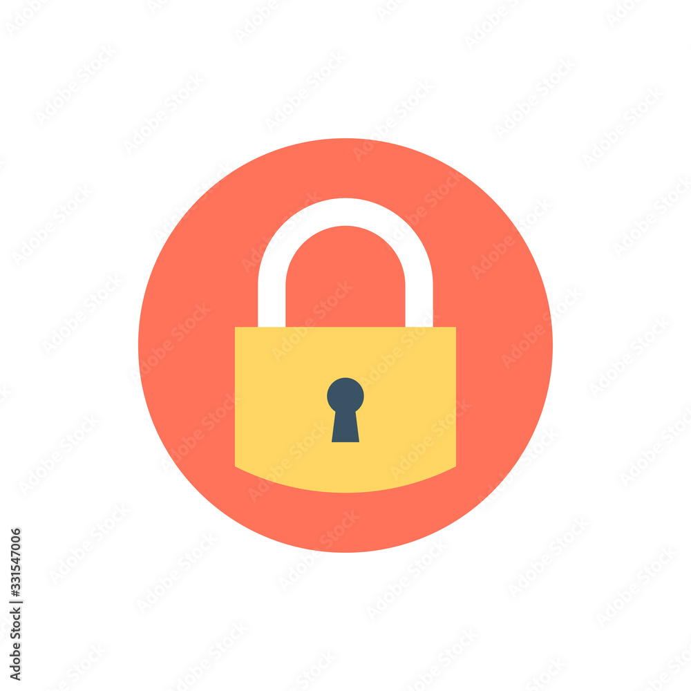 Padlock Vector Filled Outline Icon Illustration Padlock Vector Filled Outline Icon Illustration