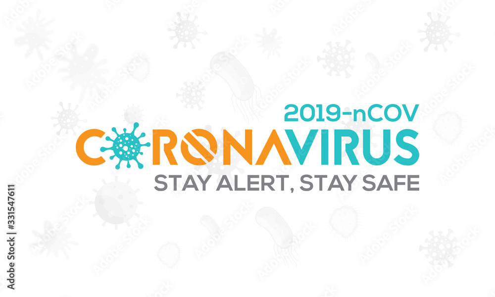 Fototapeta premium Coronavirus disease (COVID-19) Vector Illustration. 2019-nCov / 2019 Novel Coronavirus Logo, background Design Vector Template