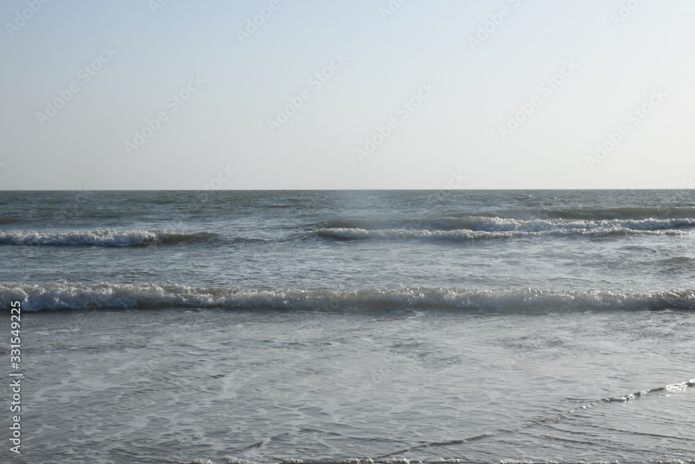 Obraz premium Beautiful Evening at Mandvi Beach of Kutch, Gujarat, India, Tourism Place of India