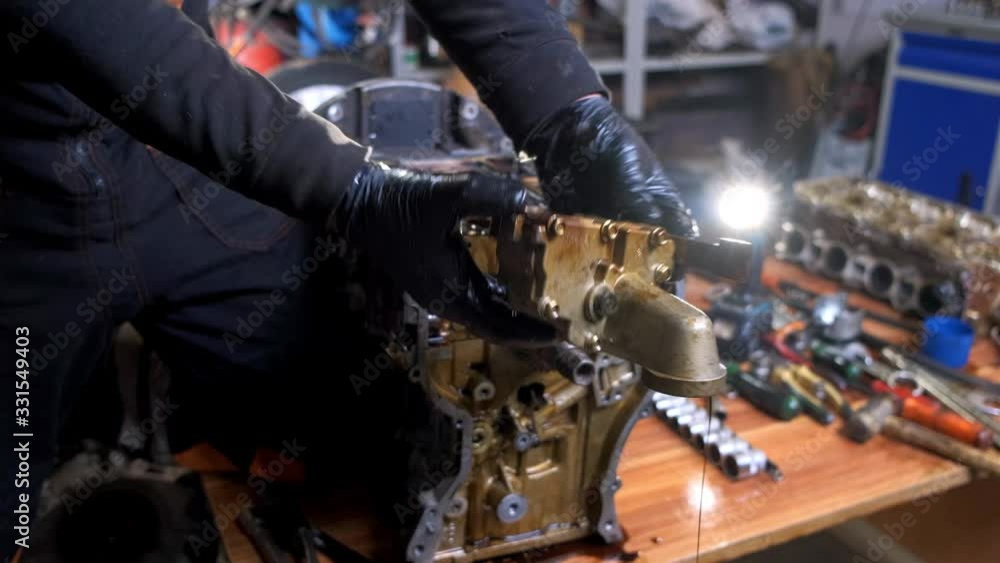 disassembled engine in auto repair.engine inside disassembled engine in auto repair.engine inside