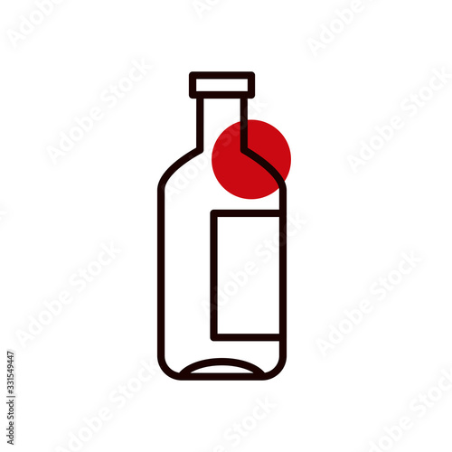 drink bottle half line half color style icon vector design
