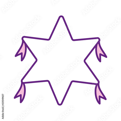 Mexican pinata line style icon vector design