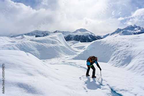 Big Ice trekking guide planning route on Perito Moreno glacier