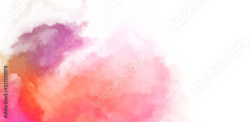 Abstract colorful watercolor on white background. Digital art painting.