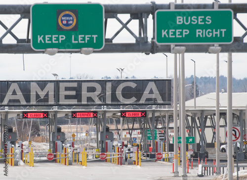 The border to the United States is shown from the Canada