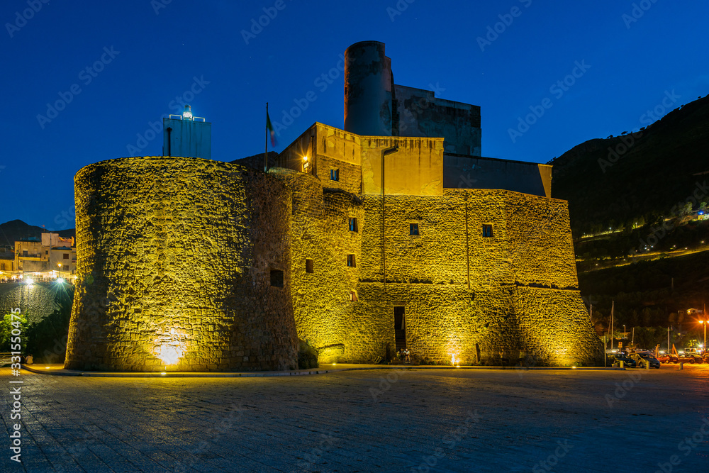 Castle of Castellammare del Golfo by night