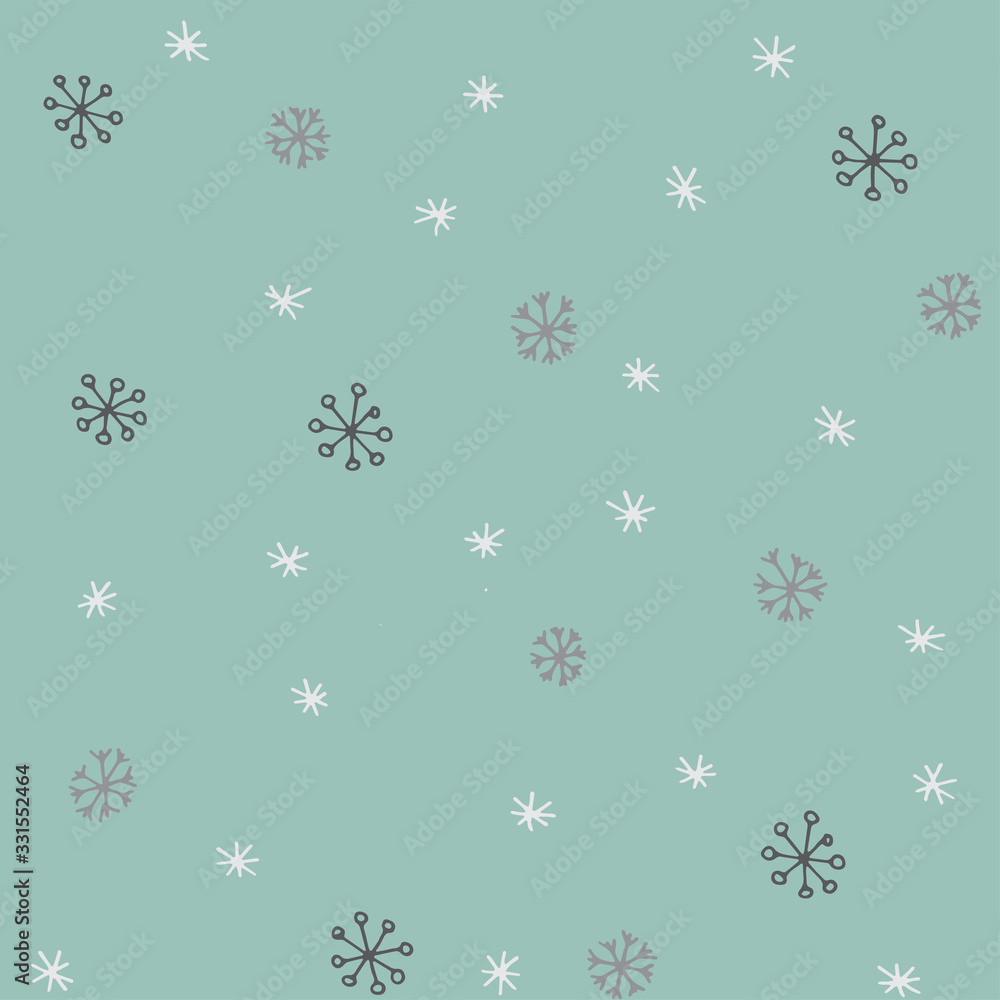 Vector Seamless Winter Pattern Background with Snowflakes on color Background. Can be used for textile, parer, scrapbooking, wrapping, web and print design Vector Seamless Winter Pattern Background with Snowflakes on color Background. Can be used for textile, parer, scrapbooking, wrapping, web and print design