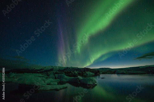 Jökulsarlon Glacier Lagoon Iceland Nordern Light