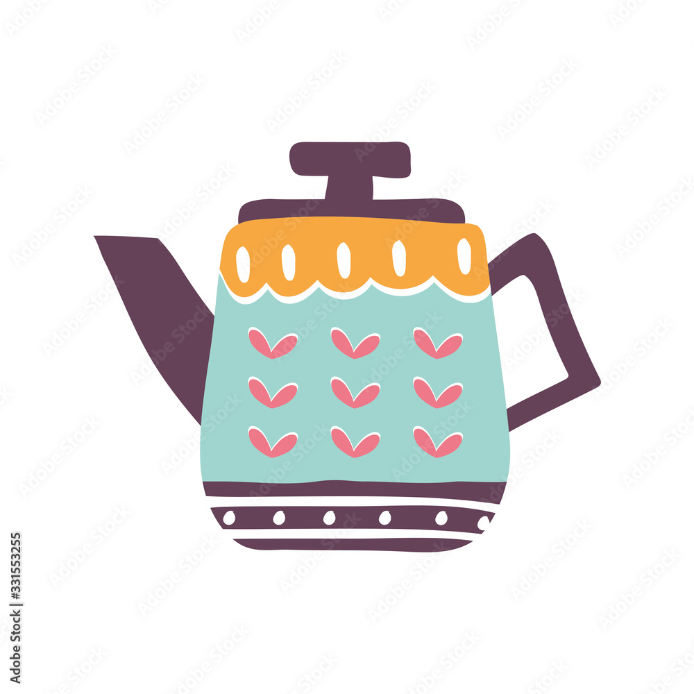 Obraz premium tea or coffee kettle flat style icon vector design