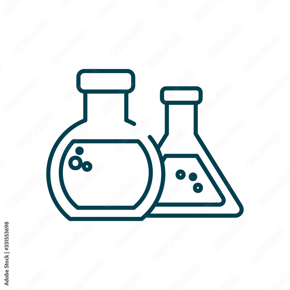 chenical flasks icon, line style chenical flasks icon, line style