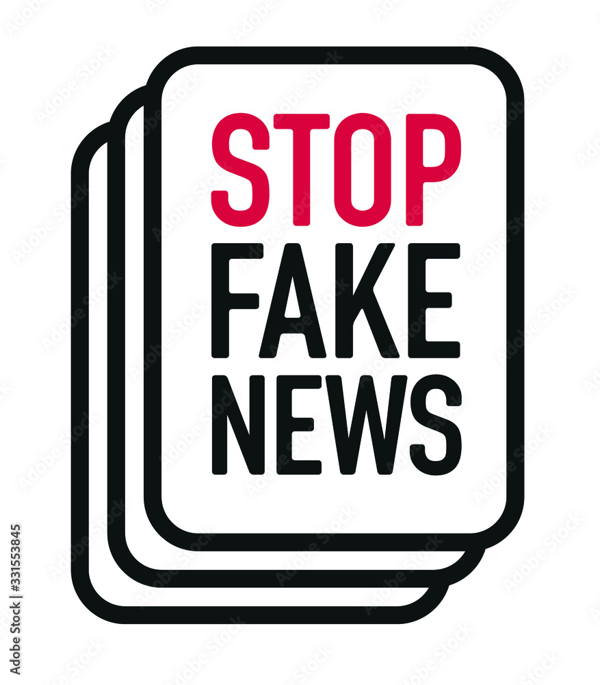 Stop Fake News and disinformation in the media sign. Graphic design vector illustration typography Stop Fake News and disinformation in the media sign. Graphic design vector illustration typography