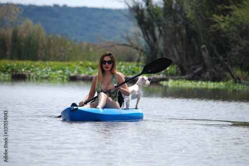 woman kayaking in the river