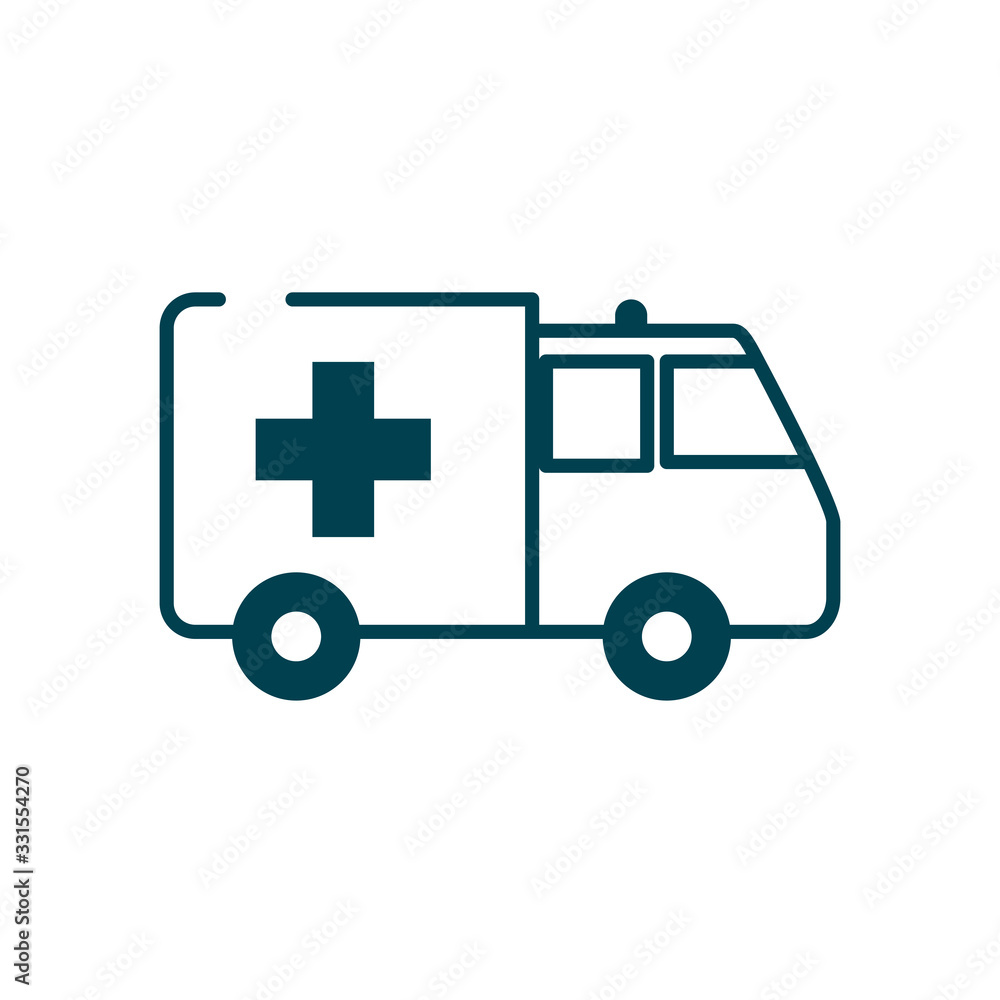 ambulance icon, line style ambulance icon, line style