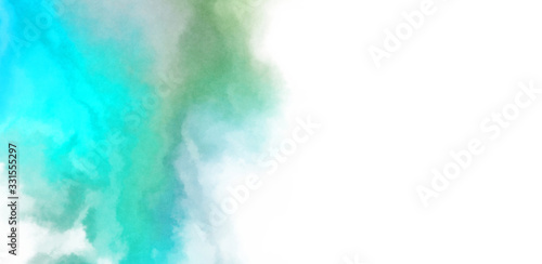 Abstract colorful watercolor on white background. Digital art painting.