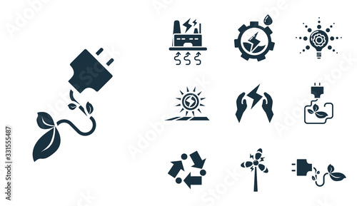 energy, isolated, alternative, plant, concept, ecology, natural, environmental, power, plug, green, renewable, environment, socket, illustration, global, ecological, creative, technology, symbol, warm