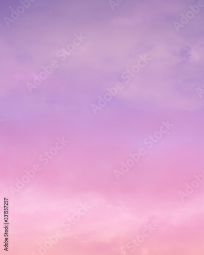Purple and pink sky fantasy aesthetic watercolor painting