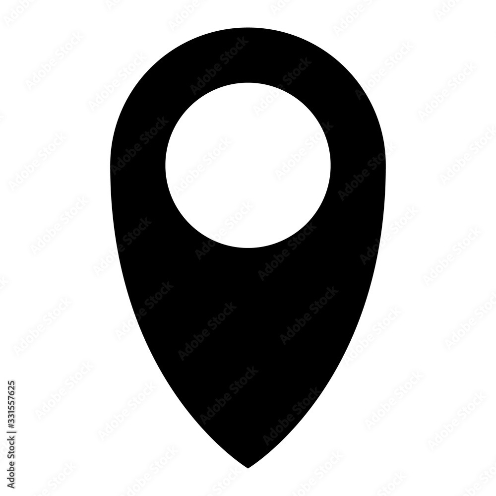 Black map pointer. Simple flat vector icon