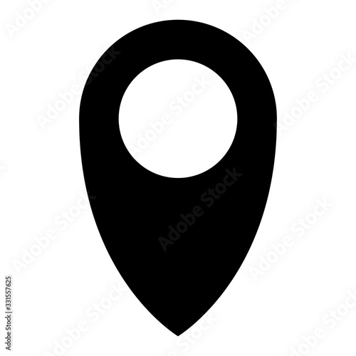 Black map pointer. Simple flat vector icon