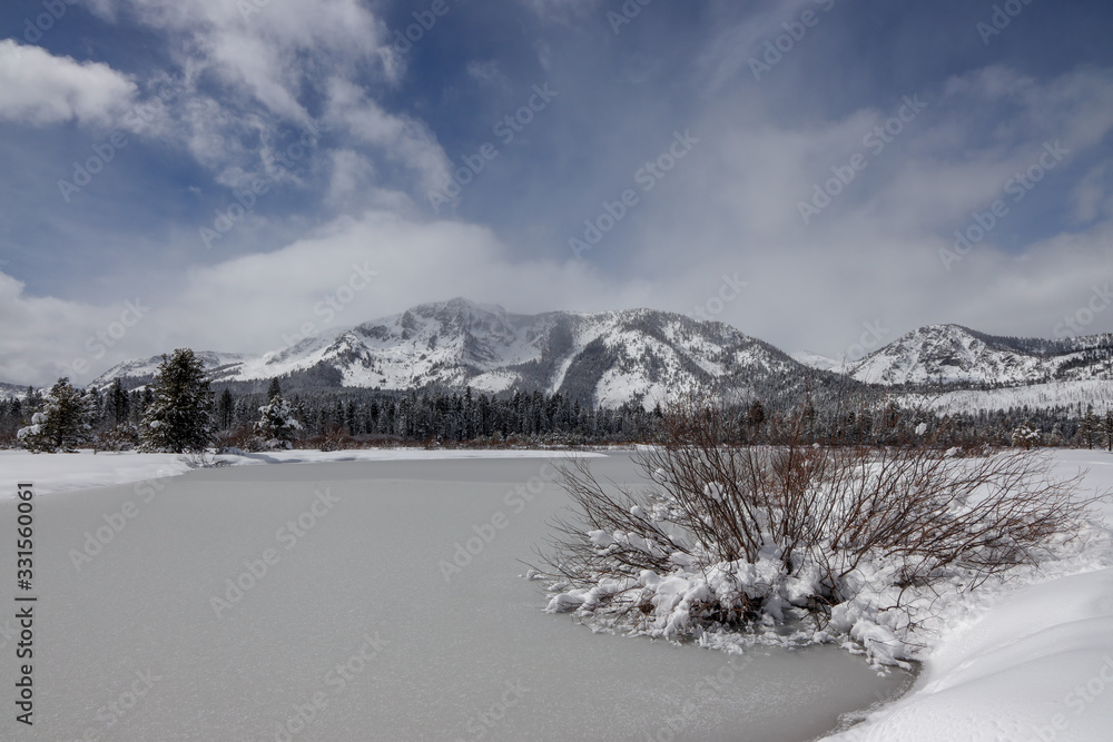 Snow and Ice at Kiva Beach and Taylor Creek Marsh Below Mount Tallac Snow and Ice at Kiva Beach and Taylor Creek Marsh Below Mount Tallac