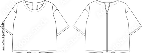 t shirt design apparel template,  Fashion Flat Sketch vector