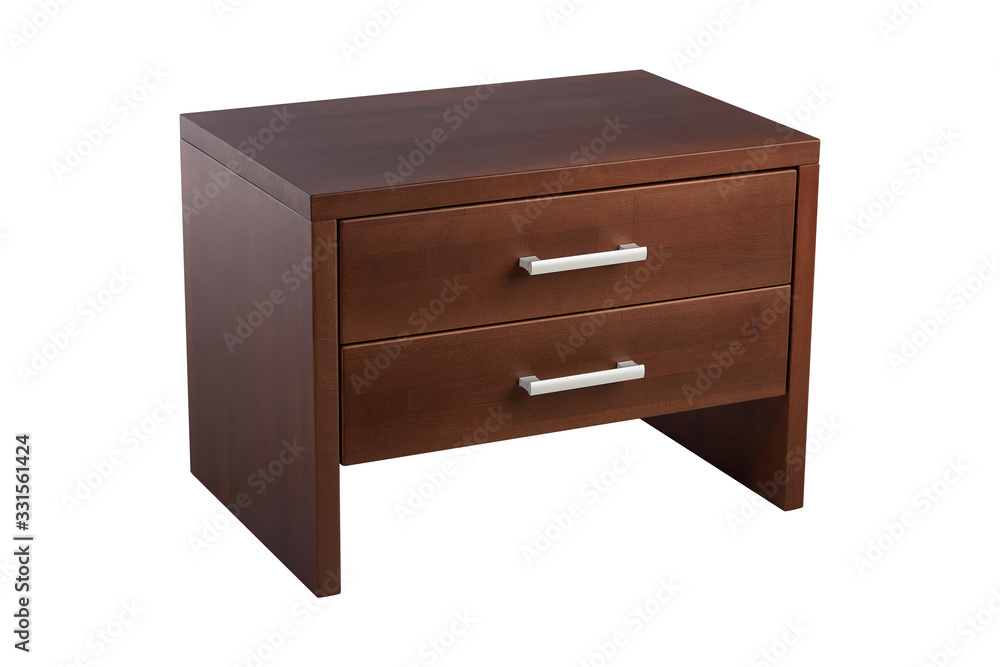 Wooden nightstand isolated on white background Wooden nightstand isolated on white background
