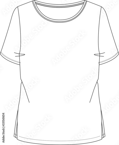 t shirt design apparel template,  Fashion Flat Sketch vector
