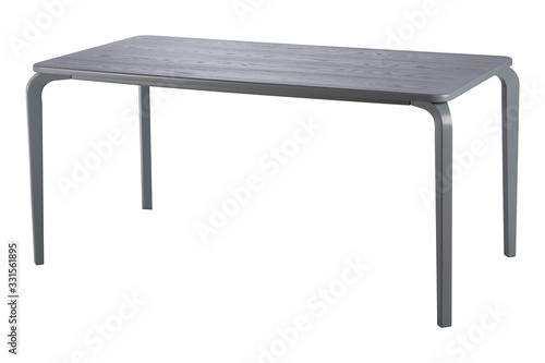 Wooden table isolated on white background. Grey oak table.
